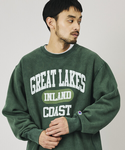 Champion(チャンピオン)の「Champion/チャンピオン 別注 REVERSE WEAVE VINTAGE WASH PRINT SWEAT/リバースウィーブ ヴィンテージウォッシュ プリント スウェット(スウェット・メンズ・チャコールグレー/ライトグレー/ブラック/ネイビー/ブラウン/グレー/シルバー/インディゴブルー/グリーン/ナチュラル・SMALL/MEDIUM/LARGE/X-LARGE)」の8枚目の写真