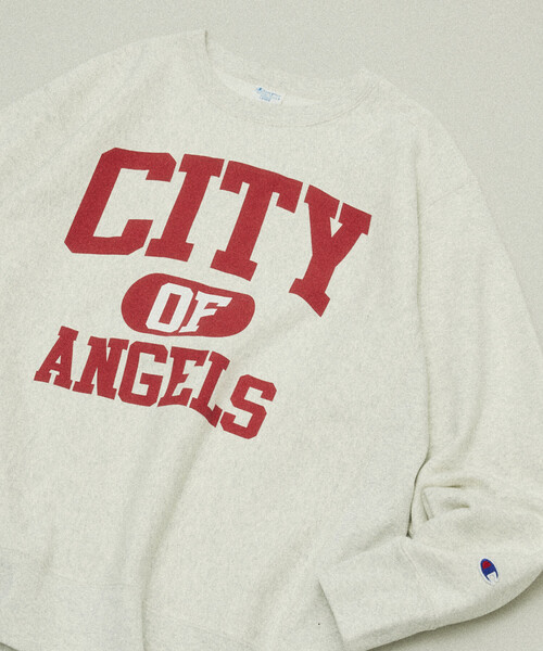 Champion(チャンピオン)の「Champion/チャンピオン 別注 REVERSE WEAVE VINTAGE WASH PRINT SWEAT/リバースウィーブ ヴィンテージウォッシュ プリント スウェット(スウェット・メンズ・チャコールグレー/ライトグレー/ブラック/ネイビー/ブラウン/グレー/シルバー/インディゴブルー/グリーン/ナチュラル・SMALL/MEDIUM/LARGE/X-LARGE)」の4枚目の写真