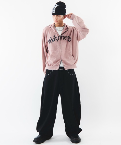 SHORT ROUND(ショートラウンド)の「SHORT ROUND/【26年秋冬新作】ブリーチグラフィックZIPパーカー(パーカー・メンズ・ピンク/ブラック系その他/サックスブルー・MEDIUM/LARGE)」の9枚目の写真