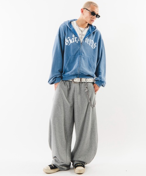 SHORT ROUND(ショートラウンド)の「SHORT ROUND/【26年秋冬新作】ブリーチグラフィックZIPパーカー(パーカー・メンズ・ピンク/ブラック系その他/サックスブルー・MEDIUM/LARGE)」の21枚目の写真