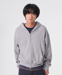 UNIFORM WAFFLE CROP HOOD ZIP-UP (MELANGE GRAY)