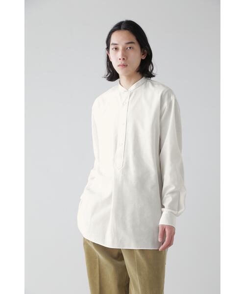 YLEVE(イレーヴ)の「YLEVE / CUPRA COTTON TENCEL LAWN P/O SH(シャツ/ブラウス・メンズ・ホワイト/ベージュ・3/4)」の2枚目の写真
