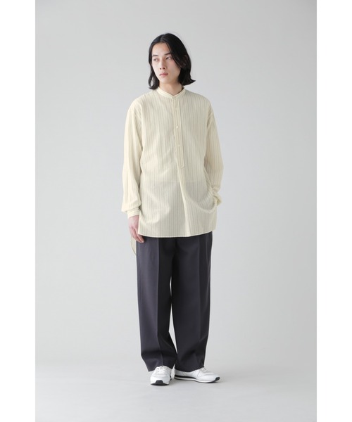 YLEVE(イレーヴ)の「YLEVE / CUPRA COTTON TENCEL LAWN P/O SH(シャツ/ブラウス・メンズ・ホワイト/ベージュ・3/4)」の16枚目の写真