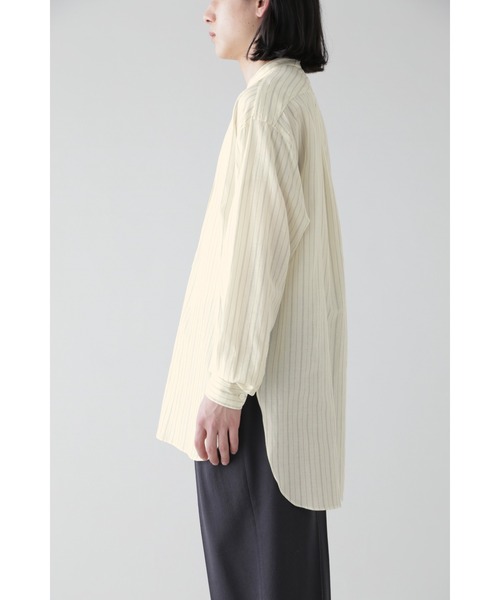 YLEVE(イレーヴ)の「YLEVE / CUPRA COTTON TENCEL LAWN P/O SH(シャツ/ブラウス・メンズ・ホワイト/ベージュ・3/4)」の9枚目の写真