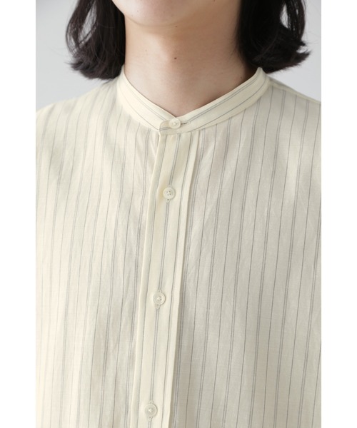 YLEVE(イレーヴ)の「YLEVE / CUPRA COTTON TENCEL LAWN P/O SH(シャツ/ブラウス・メンズ・ホワイト/ベージュ・3/4)」の10枚目の写真