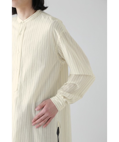 YLEVE(イレーヴ)の「YLEVE / CUPRA COTTON TENCEL LAWN P/O SH(シャツ/ブラウス・メンズ・ホワイト/ベージュ・3/4)」の11枚目の写真