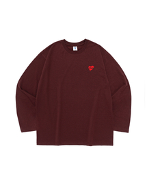 ROA ハートロゴ長袖Tシャツ(ワイン)