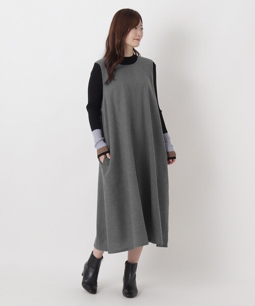 one'sterrace（ワンズテラス）の「ネル前後着用ワンピース（ワンピース・レディース・ブラック系8/グレー系4/ダークブラウン系8・02）」の13枚目の写真