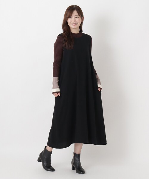one'sterrace（ワンズテラス）の「ネル前後着用ワンピース（ワンピース・レディース・ブラック系8/グレー系4/ダークブラウン系8・02）」の15枚目の写真