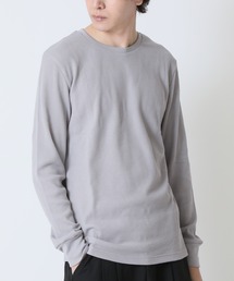 サーマル ワッフルカットソー 長袖Tシャツ レギュラーフィット クルーネック 無地T rayo D sole