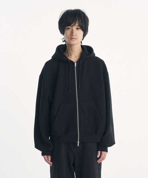 VICTIM(ヴィクティム)の「VICTIM ヴィクティム / TECH ZIP PARKA ダンボールニットフルジップパーカー / VTM-26-CS-111(パーカー・メンズ・ブラック/グレー/モカ・1/2/3)」の1枚目の写真