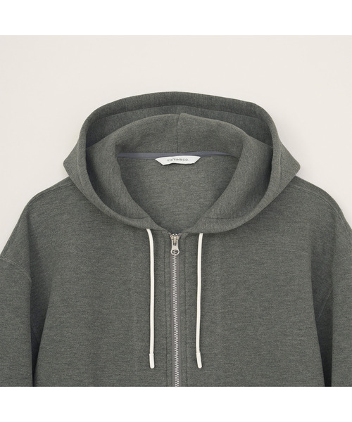 VICTIM(ヴィクティム)の「VICTIM ヴィクティム / TECH ZIP PARKA ダンボールニットフルジップパーカー / VTM-26-CS-111(パーカー・メンズ・ブラック/グレー/モカ・1/2/3)」の8枚目の写真
