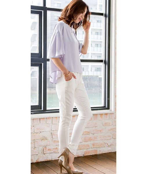 Pierrot（ピエロ）の「【ラインがキレイで履きやすい】ストレッチ サルエルパンツ/ジョッパーズ（その他パンツ・レディース・ブラック/カーキ/ネイビー/カモフラージュ/ストライプ/チェック/オフホワイト/ベージュ/ホワイト系その他・L/M）」の15枚目の写真