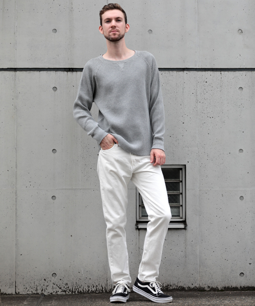 Denime（ドゥニーム）の「ビッグワッフルロングスリーブTEE（Tシャツ/カットソー・メンズ・ブラック/杢グレー/ホワイト・X-LARGE/LARGE/MEDIUM）」の21枚目の写真