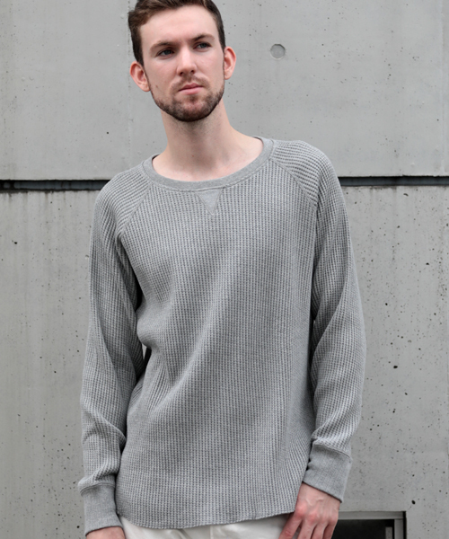 Denime（ドゥニーム）の「ビッグワッフルロングスリーブTEE（Tシャツ/カットソー・メンズ・ブラック/杢グレー/ホワイト・X-LARGE/LARGE/MEDIUM）」の20枚目の写真