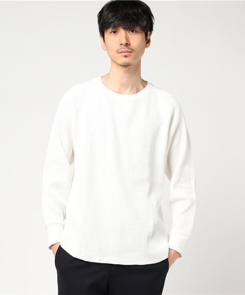 Denime（ドゥニーム）の「ビッグワッフルロングスリーブTEE（Tシャツ/カットソー・メンズ・ブラック/杢グレー/ホワイト・X-LARGE/LARGE/MEDIUM）」の4枚目の写真