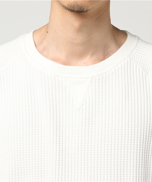 Denime（ドゥニーム）の「ビッグワッフルロングスリーブTEE（Tシャツ/カットソー・メンズ・ブラック/杢グレー/ホワイト・X-LARGE/LARGE/MEDIUM）」の7枚目の写真