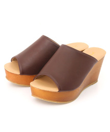 Luz Llena (glifeed）  | ウッド調ウェッジソールサボサンダル(サンダル)