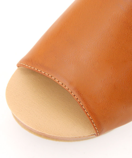 Luz Llena (glifeed） （ラズレナグリフィード）の「ウッド調ウェッジソールサボサンダル（サンダル・レディース・ブラック/ダークブラウン/キャメル・LARGE/SMALL/MEDIUM/X-LARGE）」の10枚目の写真