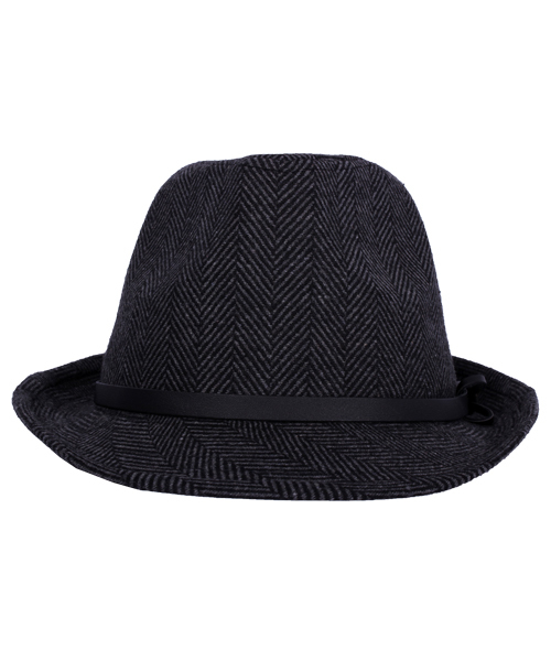 ８(eight)（エイト）の「ヘリンボーン 中折れ ハット 帽子 （ハット・メンズ・チャコールグレー/グレー・FREE）」の5枚目の写真