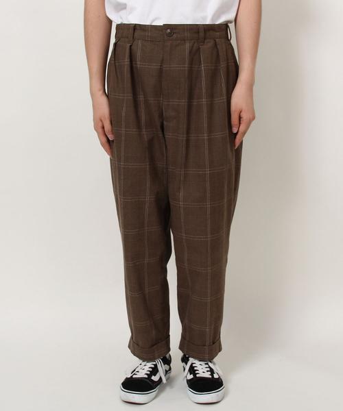 coen（コーエン）の「【セットアップ企画】グレンチェックワイドタックパンツ※ジャケット別売り（その他パンツ・メンズ・ブラウン/ダークグレー・LARGE/MEDIUM/X-LARGE/SMALL）」の15枚目の写真