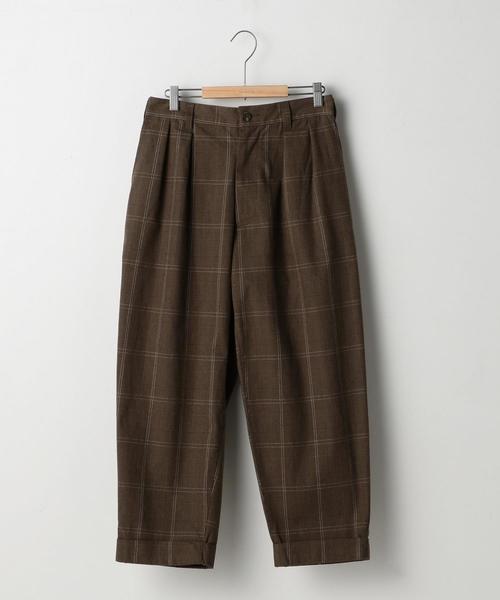 coen（コーエン）の「【セットアップ企画】グレンチェックワイドタックパンツ※ジャケット別売り（その他パンツ・メンズ・ブラウン/ダークグレー・LARGE/MEDIUM/X-LARGE/SMALL）」の12枚目の写真