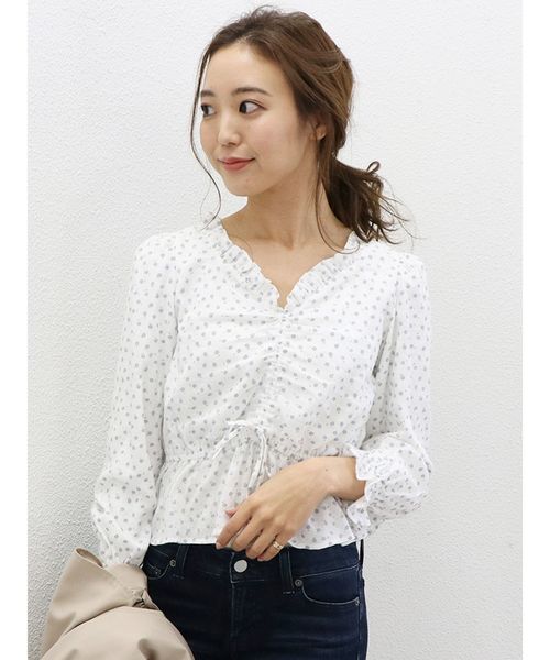 dazzlin（ダズリン）の「ぷっくりフラワーブラウス（シャツ/ブラウス・レディース・ネイビー/オフホワイト/イエロー・FREE）」の12枚目の写真