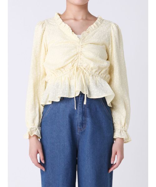 dazzlin（ダズリン）の「ぷっくりフラワーブラウス（シャツ/ブラウス・レディース・ネイビー/オフホワイト/イエロー・FREE）」の21枚目の写真