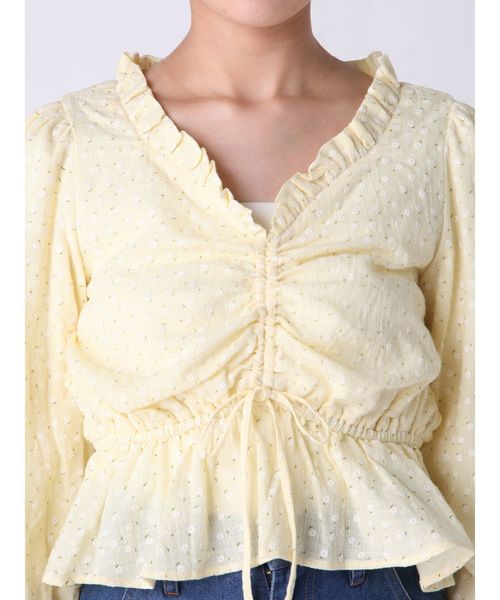 dazzlin（ダズリン）の「ぷっくりフラワーブラウス（シャツ/ブラウス・レディース・ネイビー/オフホワイト/イエロー・FREE）」の18枚目の写真