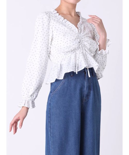 dazzlin（ダズリン）の「ぷっくりフラワーブラウス（シャツ/ブラウス・レディース・ネイビー/オフホワイト/イエロー・FREE）」の22枚目の写真