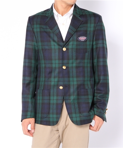 A BATHING APE（アベイシングエイプ）の「TARTAN CHECK SCHOOL JACKET（テーラードジャケット・メンズ・レッド/グリーン/ブルー・LARGE/MEDIUM/SMALL）」の2枚目の写真