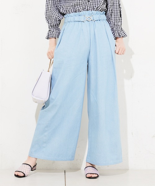 natural couture(ナチュラルクチュール)の「金具バックルベルト付パンツ(その他パンツ・レディース・ベージュ/グリーン/ブルー/ドット・FREE)」の3枚目の写真