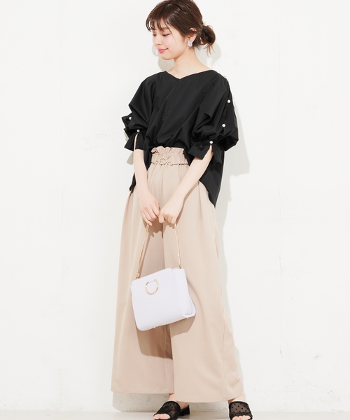 natural couture(ナチュラルクチュール)の「金具バックルベルト付パンツ(その他パンツ・レディース・ベージュ/グリーン/ブルー/ドット・FREE)」の18枚目の写真