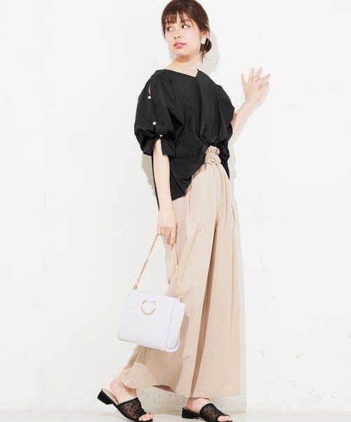 natural couture(ナチュラルクチュール)の「金具バックルベルト付パンツ(その他パンツ・レディース・ベージュ/グリーン/ブルー/ドット・FREE)」の11枚目の写真