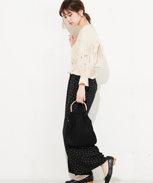 natural couture(ナチュラルクチュール)の「金具バックルベルト付パンツ(その他パンツ・レディース・ベージュ/グリーン/ブルー/ドット・FREE)」の12枚目の写真