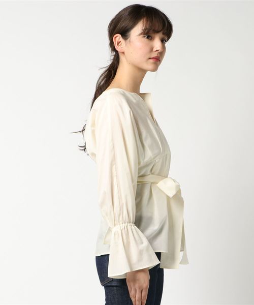 【Arumlily】 コットンシルクローン袖コンシャスブラウス 【Arumlily】 コットンシルクローン袖コンシャスブラウス