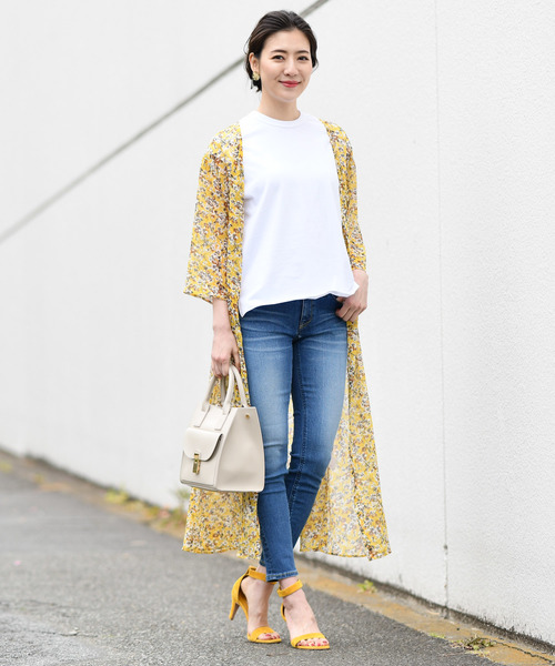 RIVE DROITE(リヴドロワ)の「フラワープリント楊柳ワンピース(ワンピース・レディース・ネイビー/イエロー・FREE)」の1枚目の写真