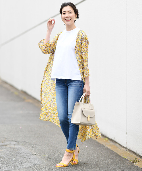 RIVE DROITE(リヴドロワ)の「フラワープリント楊柳ワンピース(ワンピース・レディース・ネイビー/イエロー・FREE)」の5枚目の写真