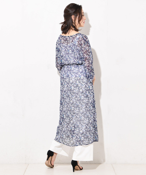 RIVE DROITE(リヴドロワ)の「フラワープリント楊柳ワンピース(ワンピース・レディース・ネイビー/イエロー・FREE)」の11枚目の写真