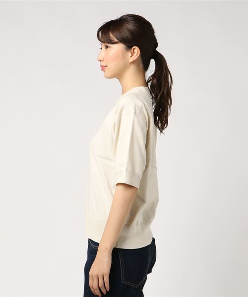 MHL.（エムエイチエル）の「SLUB COTTON（ニット/セーター・レディース・ネイビー/オフホワイト・2）」の3枚目の写真