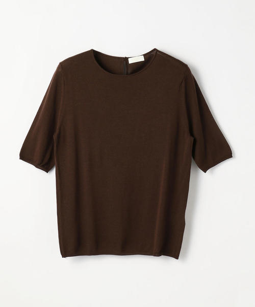 BALLSEY(ボールジィ)の「スーパーファインウール ハーフスリーブプルオーバー(ニット/セーター・レディース・ホワイト/チャコールグレー/ベージュ/イエロー/ラベンダー/バイオレット/ライトブルー/ダークブラウン/ネイビー/レッド・S/M/L)」の4枚目の写真