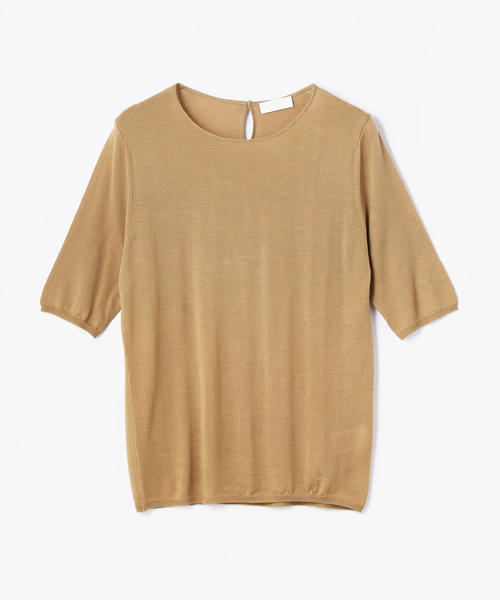 BALLSEY(ボールジィ)の「スーパーファインウール ハーフスリーブプルオーバー(ニット/セーター・レディース・ホワイト/チャコールグレー/ベージュ/イエロー/ラベンダー/バイオレット/ライトブルー/ダークブラウン/ネイビー/レッド・S/M/L)」の5枚目の写真