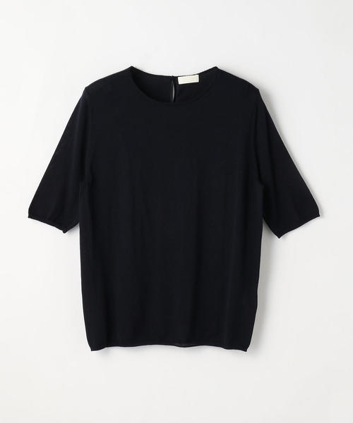 BALLSEY(ボールジィ)の「スーパーファインウール ハーフスリーブプルオーバー(ニット/セーター・レディース・ホワイト/チャコールグレー/ベージュ/イエロー/ラベンダー/バイオレット/ライトブルー/ダークブラウン/ネイビー/レッド・S/M/L)」の7枚目の写真