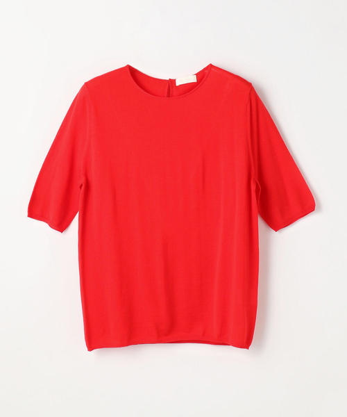 BALLSEY(ボールジィ)の「スーパーファインウール ハーフスリーブプルオーバー(ニット/セーター・レディース・ホワイト/チャコールグレー/ベージュ/イエロー/ラベンダー/バイオレット/ライトブルー/ダークブラウン/ネイビー/レッド・S/M/L)」の10枚目の写真