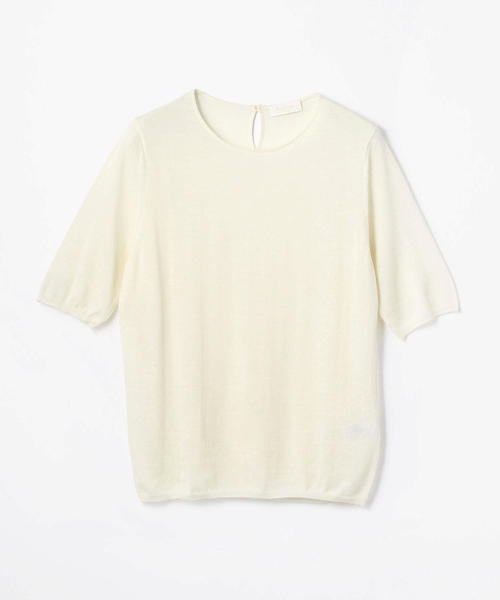 BALLSEY(ボールジィ)の「スーパーファインウール ハーフスリーブプルオーバー(ニット/セーター・レディース・ホワイト/チャコールグレー/ベージュ/イエロー/ラベンダー/バイオレット/ライトブルー/ダークブラウン/ネイビー/レッド・S/M/L)」の13枚目の写真