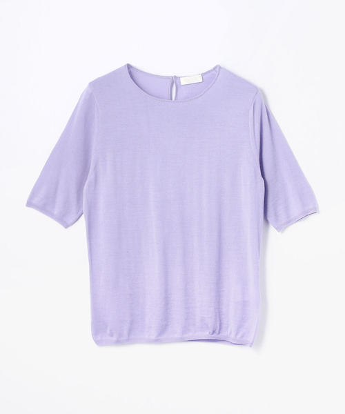 BALLSEY(ボールジィ)の「スーパーファインウール ハーフスリーブプルオーバー(ニット/セーター・レディース・ホワイト/チャコールグレー/ベージュ/イエロー/ラベンダー/バイオレット/ライトブルー/ダークブラウン/ネイビー/レッド・S/M/L)」の15枚目の写真