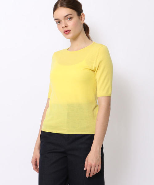 BALLSEY(ボールジィ)の「スーパーファインウール ハーフスリーブプルオーバー(ニット/セーター・レディース・ホワイト/チャコールグレー/ベージュ/イエロー/ラベンダー/バイオレット/ライトブルー/ダークブラウン/ネイビー/レッド・S/M/L)」の17枚目の写真