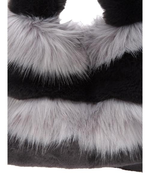 AMERICAN HOLIC（アメリカンホリック）の「・ボーダーファーマルシェバッグ（ハンドバッグ・レディース・チャコールグレー/ベージュ/グレー・FREE）」の5枚目の写真