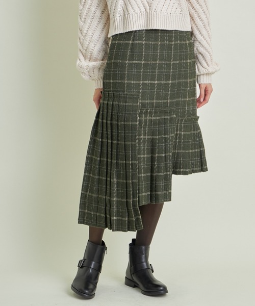 and R（アンドアール）の「パネルプリーツスカート（スカート・レディース・キャメル/グリーン/ブラウン・FREE）」の2枚目の写真