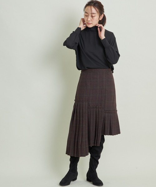 and R（アンドアール）の「パネルプリーツスカート（スカート・レディース・キャメル/グリーン/ブラウン・FREE）」の7枚目の写真